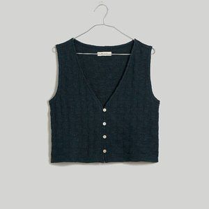 Madewell Basketweave Stitch Vest Black